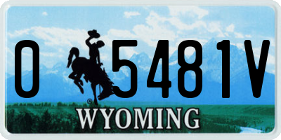 WY license plate 05481V
