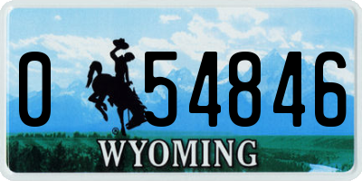 WY license plate 054846