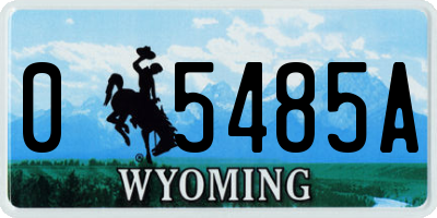 WY license plate 05485A