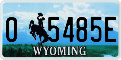 WY license plate 05485E