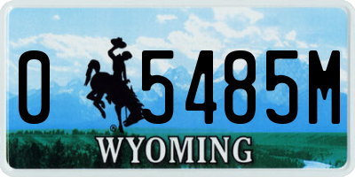 WY license plate 05485M
