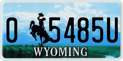 WY license plate 05485U