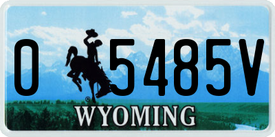 WY license plate 05485V