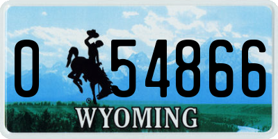 WY license plate 054866