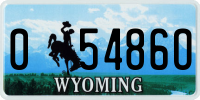 WY license plate 05486O