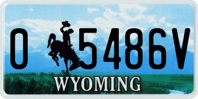 WY license plate 05486V