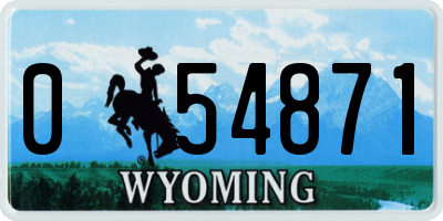 WY license plate 054871