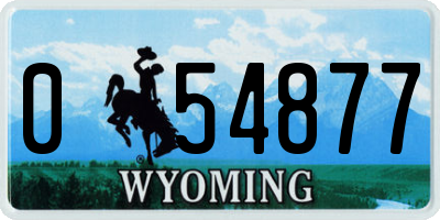 WY license plate 054877
