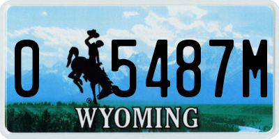 WY license plate 05487M