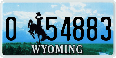 WY license plate 054883