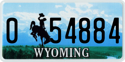 WY license plate 054884