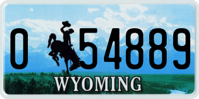 WY license plate 054889