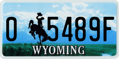 WY license plate 05489F