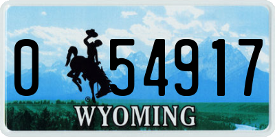 WY license plate 054917