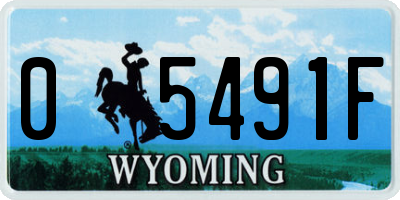 WY license plate 05491F
