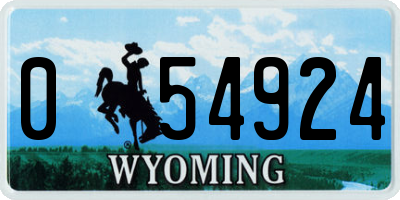 WY license plate 054924