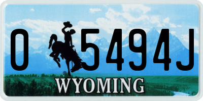 WY license plate 05494J
