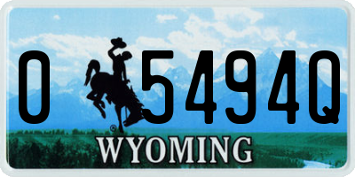 WY license plate 05494Q