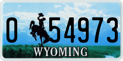 WY license plate 054973