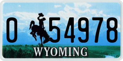WY license plate 054978