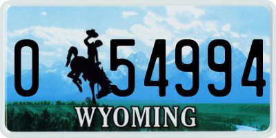 WY license plate 054994