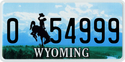 WY license plate 054999