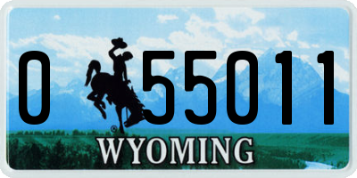 WY license plate 055011