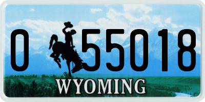 WY license plate 055018