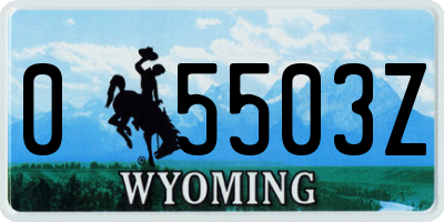 WY license plate 05503Z