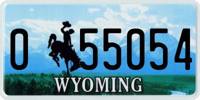 WY license plate 055054