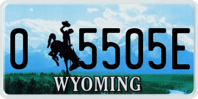 WY license plate 05505E