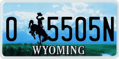 WY license plate 05505N