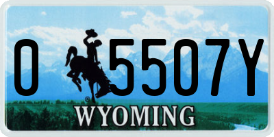 WY license plate 05507Y