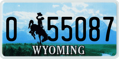 WY license plate 055087