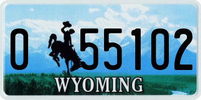WY license plate 055102