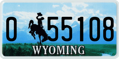 WY license plate 055108