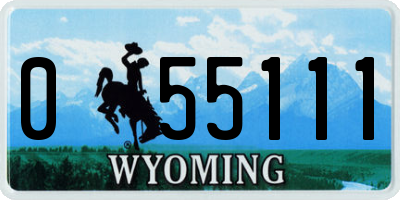 WY license plate 055111