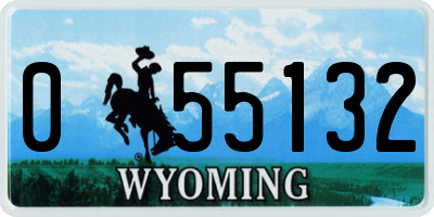 WY license plate 055132