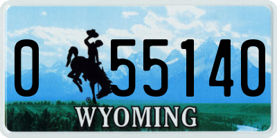 WY license plate 055140