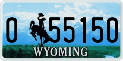 WY license plate 055150