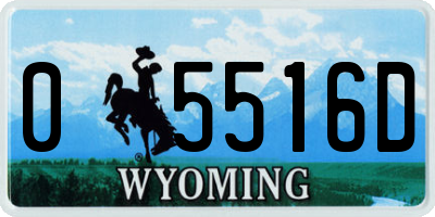 WY license plate 05516D