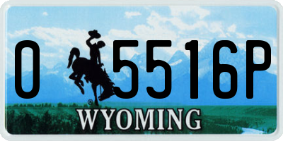 WY license plate 05516P