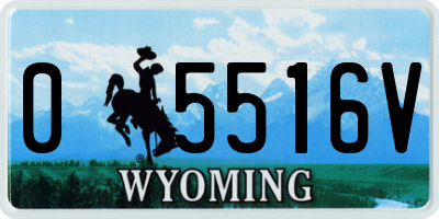 WY license plate 05516V