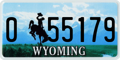WY license plate 055179