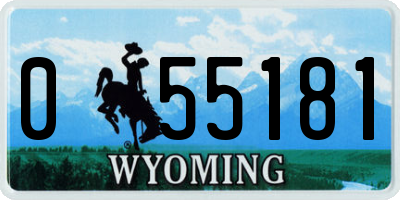 WY license plate 055181