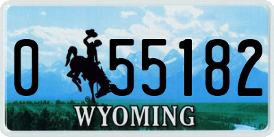 WY license plate 055182