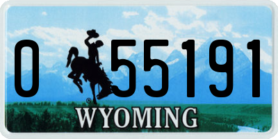 WY license plate 055191