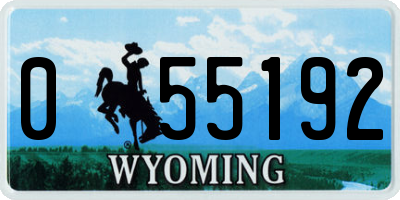 WY license plate 055192