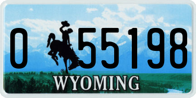 WY license plate 055198