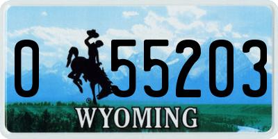 WY license plate 055203